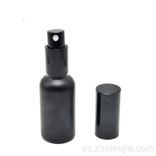 Botella de aceite esencial negro de 30 ml mate